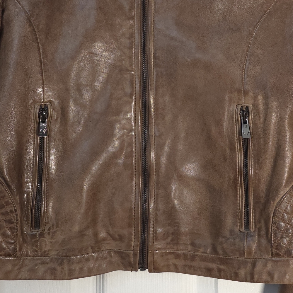 Bod & Christensen lambskin leather jacket size M Quilted Biker Cotton Linning - Picture 5 of 14